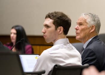 Tyler Robinson, accused in the fatal shooting of Charlie Kirk, appears during a hearing in the Fourth District Court on Feb. 3, 2026, in Provo, Utah.