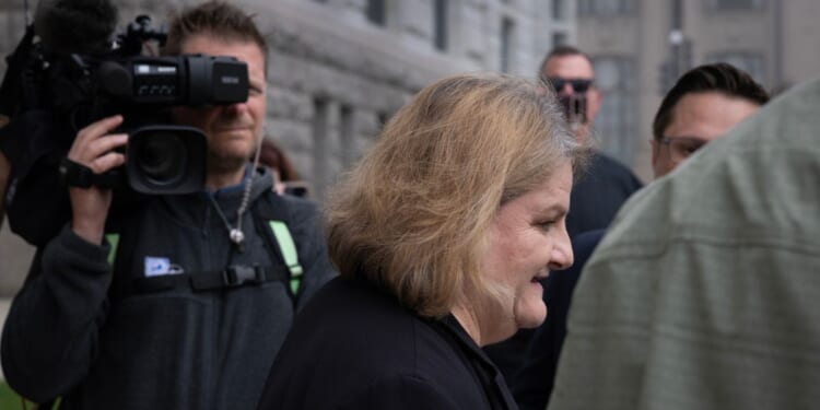 Milwaukee County Circuit Judge Hannah Dugan leaves the Milwaukee Federal Courthouse on May 15, 2025 in Milwaukee, Wisconsin.