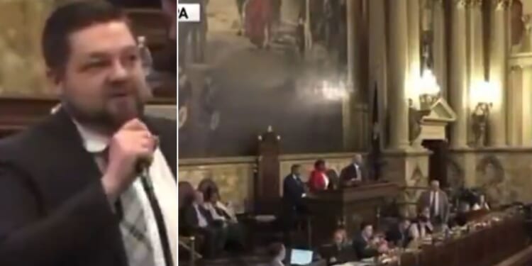 A Fox News segment showed video of Pennsylvania House Democrats withdrawing their motion to designate March Women's History Month after GOP representative Aaron Bernstine, left, proposed adding an amendment defining what a woman is.