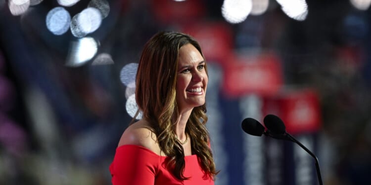 Sarah Huckabee Sanders smiling