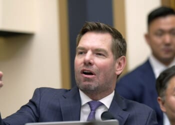 Rep. Eric Swalwell questions Special Counsel Jack Smith as he testifies during a hearing before the House Judiciary Committee in the Rayburn House Office Building on Capitol Hill on Jan. 22, 2026, in Washington, D.C.