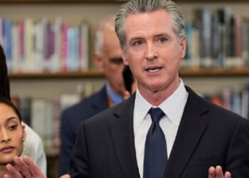 California Gov. Gavin Newsom, pictured speaking at a March 18 news conference.