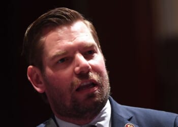 Rep. Eric Swalwell delivers remarks on Capitol Himm in Washington, DC on June 17, 2020.