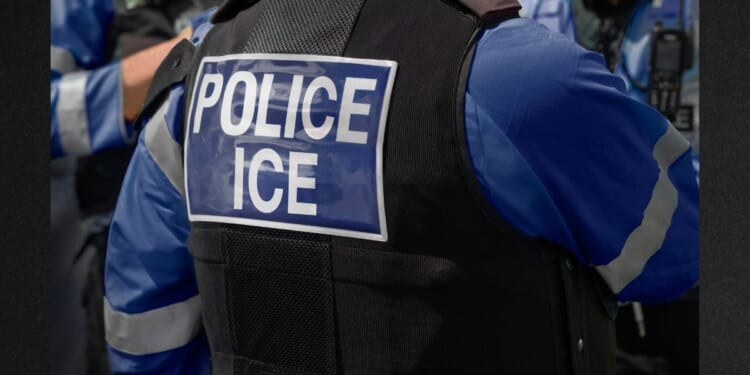 An Immigration and Customs Enforcement officer is seen in a stock photo. The FBI is participating in the investigation of a shooting Tuesday by ICE agents who said a California gang member attempted to run down an officer.