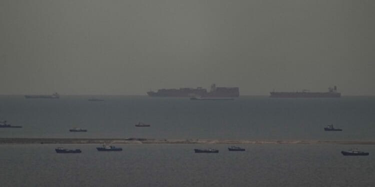 Fishing vessels and cargo ships are pictured near the Strait of Hormuz in a March file photo.