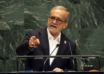 Iranian President Masoud Pezeshkian, pictured in September addressing the United Nations in New York.