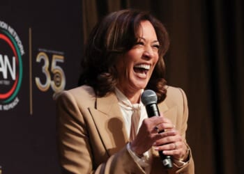 Former Vice President Kamala Harris cracked herself up with her jokes Friday at the National Action Network convention in New York.