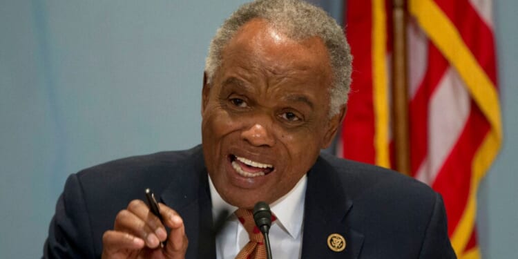 Rep. David Scott, a Georgia Democrat, gestures as he speaks on Capitol Hill in Washington, D.C., in a file photo from October 2015. Scott’s death was announced Wednesday. He was 80 and had recently filed to run for a 13th term.