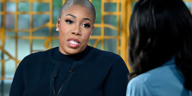 MS Now host Symone Sanders appears on “Meet The Press” studio in Washington D.C.