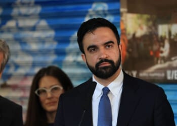 New York City Mayor Zohran Mamdani attends a news conference where he announced the first of the city-run grocery stores: La Marqueta in East Harlem on April 14, 2026, in New York City.