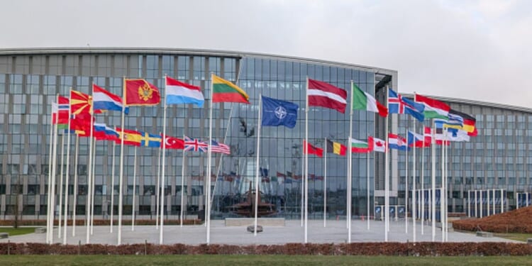The NATO Headquarters stands in Haren, Brussels, Belgium on December 17, 2025.