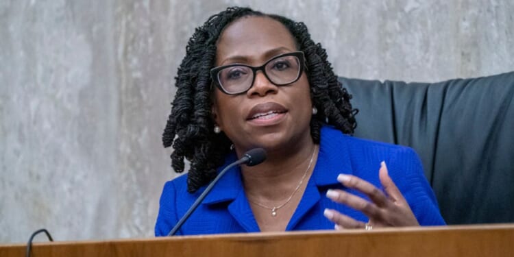 U.S. Supreme Court Associate Justice Ketanji Brown Jackson gives a joint lecture March 9 at the Ceremonial Courtroom at the U.S. Courthouse in Washington, D.C.
