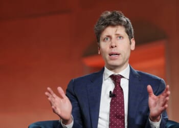 OpenAI CEO Sam Altman speaks during the BlackRock Infrastructure Summit on March 11, 2026, in Washington, D.C.