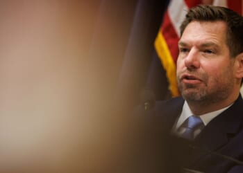 U.S. Rep. Eric Swalwell (D-CA) speaks at a House Homeland Security Committee hearing on Feb. 10, 2026 in Washington, DC.