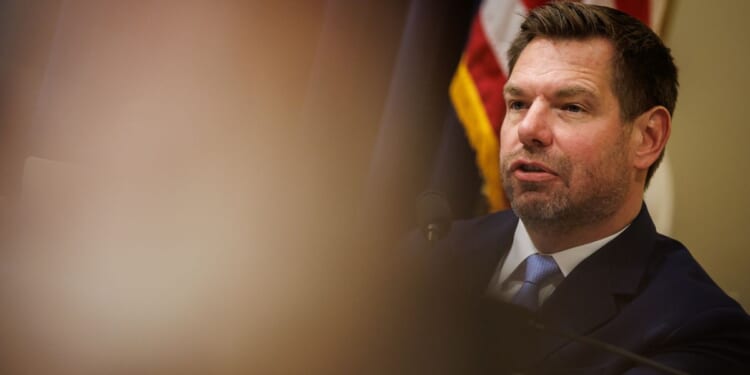 U.S. Rep. Eric Swalwell (D-CA) speaks at a House Homeland Security Committee hearing on Feb. 10, 2026 in Washington, DC.