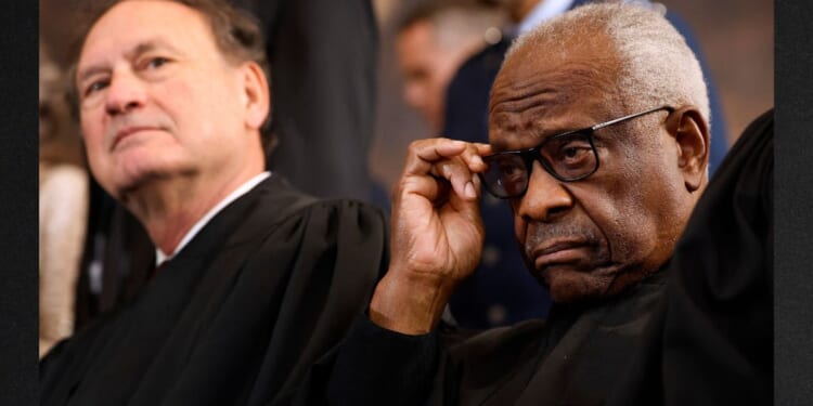 Washington insiders have speculated that a retirement announcement by Supreme Court Associate Justice Samuel Alito, left, or Clarence Thomas could impact the 2025 midterm elections.