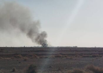 Wreckage is seen from what Iranian authorities say is a U.S. military helicopter that crashed during a mission to rescue the missing American pilot of an F-15E that was downed earlier this week, in a handout image provided on April 5, 2026, in an unspecified location in Iran.