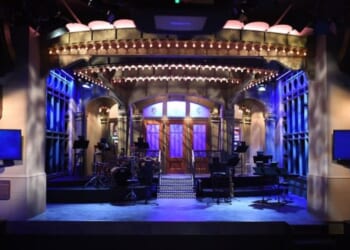 The Saturday Night Live stage stands at 30 Rockefeller Center in New York City, NY.
