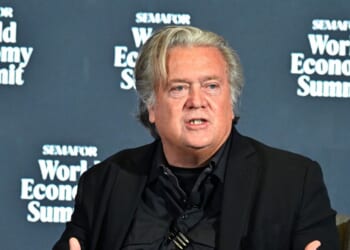 Steve Bannon, chief strategist to the 45th President, speaks on stage during the Semafor 2025 World Economy Summit at Conrad Washington on April 23, 2025, in Washington, D.C.