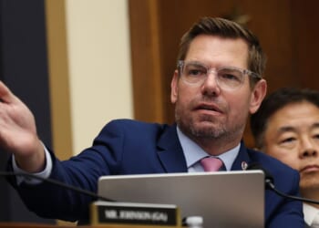 Eric Swalwell speaks during a House Judiciary Committee hearing in the Rayburn House Office Building in Washington, DC on Sept. 17, 2025.