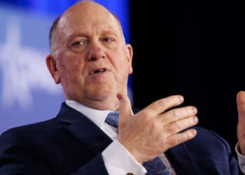 Tom Homan speaks at CPAC stage on March 26, 2026.