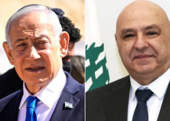 President Donald Trump said he has invited Lebanese President Joseph Aoun, right, and Israeli Prime Minister Benjamin Netanyahu, left, to the White House for peace talks.