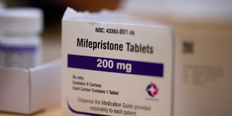 Mifepristone tablets sit on a table at a Planned Parenthood clinic in Ames, Iowa, on July 18, 2024.