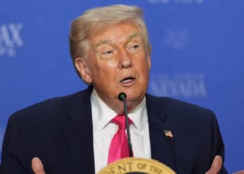 President Donald Trump, pictured speaking Thursday at an event in Las Vegas.