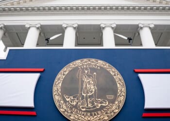 The Virginia State Capitol stands being decorated for Governor Spanberger’s inauguration on January 17, 2026.