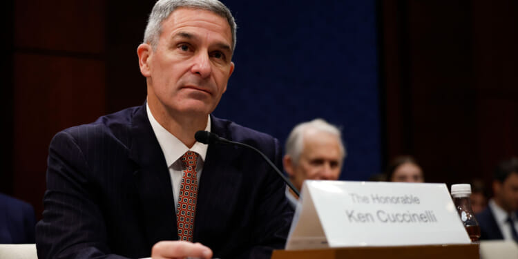 Attorney Ken Cuccinelli, the Chairman, Election Transparency Initiative, speaks during a joint committee hearing on June 07, 2023.