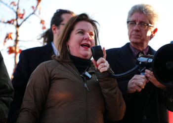 President of Susan B. Anthony Pro-Life America, Marjorie Dannenfelser, speaks during a protest to call on the Trump administration to ban the abortion pill, Jan. 22, 2026. (REUTERS/Aaron Schwartz/File Photo)