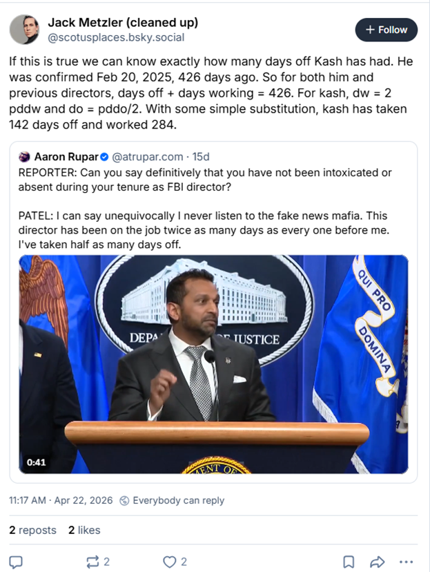DC Bar Bias on Full Display Through Social Media Posts of Senior Assistant Disciplinary Counsel Jack Metzler