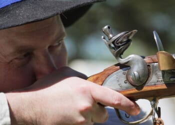 Muskets like those from 1776 are mostly exempt from today’s gun laws