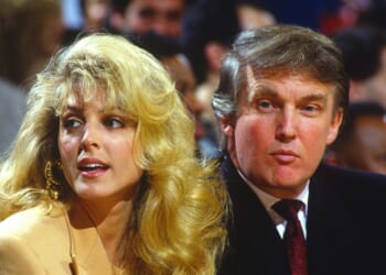 Donald Trump looks on during an New York Knicks NBA Basketball game circa 1993 at Madison Square Garden in the Manhattan Borough of New York City.