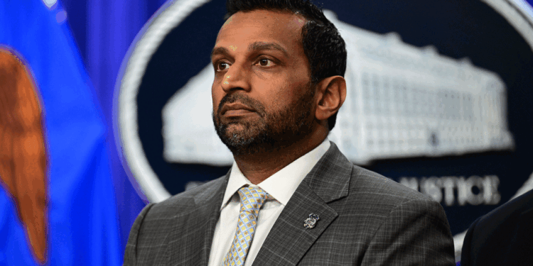 FBI Director Kash Patel holds a news conference at Department of Justice headquarters in Washington, DC, on April 27, 2026. The man accused in the shooting at a media gala attended by Donald Trump was arraigned in court Monday on charges of trying to assassinate the president and two firearms crimes. Cole Allen, 31, faces a sentence of up to life in prison if convicted of attempting to kill Trump during the incident on Saturday at the White House Correspondents' Association dinner in Washington. (Photo by Kyle Mazza/Anadolu via Getty Images)