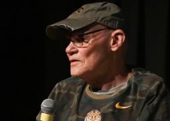James Carville , seen in a 2024 photo, is known for having a wild-eyed persona, which can be alternately entertaining and grating for his political friends and adversaries alike .