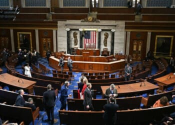 House members begin arriving in the House chamber for President Trump’s first State of the Union speech.