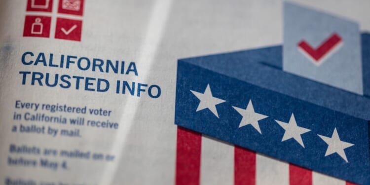A voter information Gide mailed to a Southern California resident as photographed on May 5, 2026 in Los Angeles.