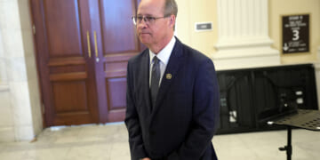 Rep. Greg Murphy, R-N.C., speaks to reporters as he leaves a House Republican Conference meeting at the Cannon House Office Building on May 20, 2026. (Kevin Dietsch/Getty Images)