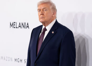 President Donald Trump attends Amazon MGM's "Melania" World Premiere at The Trump Kennedy Center on January 29, 2026 in Washington, DC. (Dimitrios Kambouris/Getty Images)