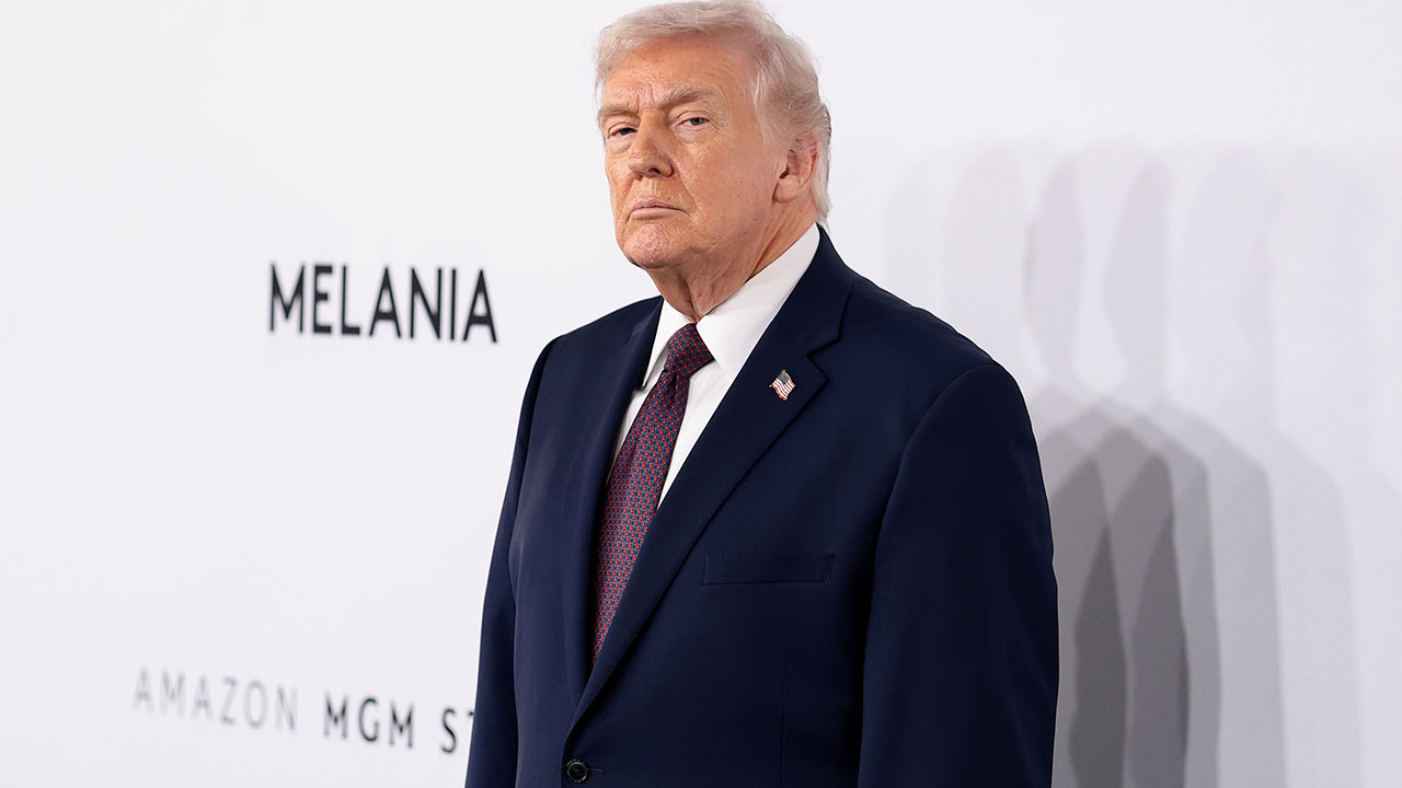 President Donald Trump attends Amazon MGM's "Melania" World Premiere at The Trump Kennedy Center on January 29, 2026 in Washington, DC. (Dimitrios Kambouris/Getty Images)