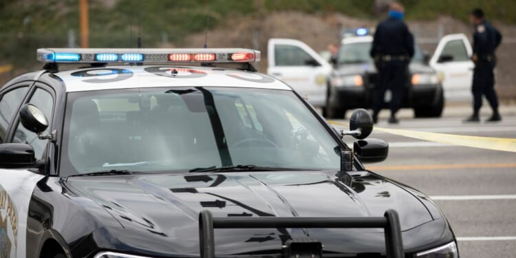Los Angeles Police Department units respond to the scene of an incident on May 15, 2021.