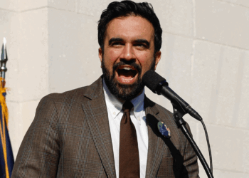 Zohran Mamdani delivers a speech in New York City.