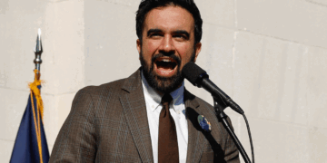 Zohran Mamdani delivers a speech in New York City.