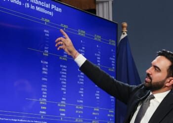 New York City Mayor Zohran Mamdani speaks about the fiscal year 2027 budget in New York City on May 12, 2026.