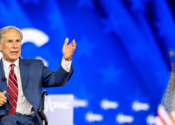 Texas Gov. Greg Abbott speaks during a discussion at the Gaylord Texan Resort and Conference Center on March 27, 2026, in Grapevine, Texas.
