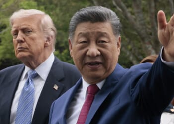 President Donald Trump and Chinese President Xi Jinping outdoors