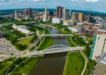 A skyline view of Columbus, Ohio.