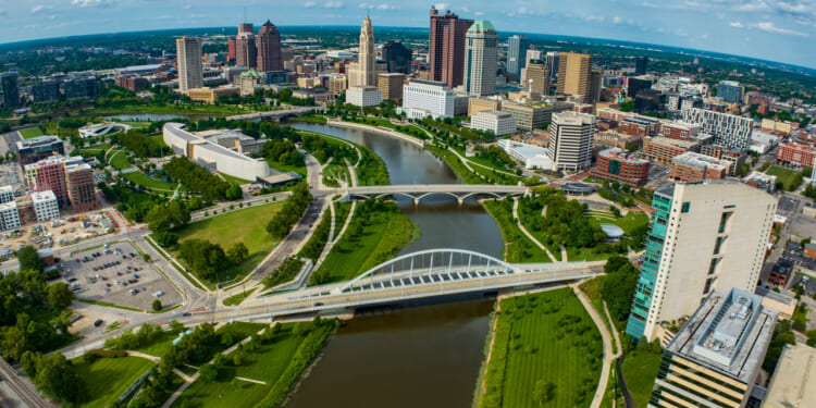 A skyline view of Columbus, Ohio.