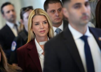 Pam Bondi Walking with Bandage on her Neck